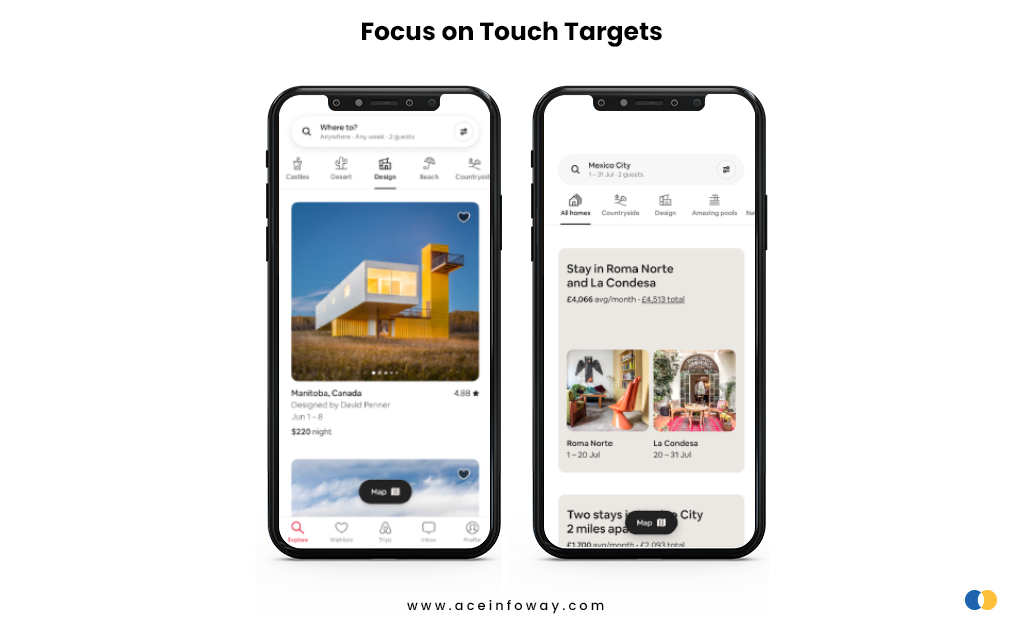 Navigation: Focus on Touch Targets