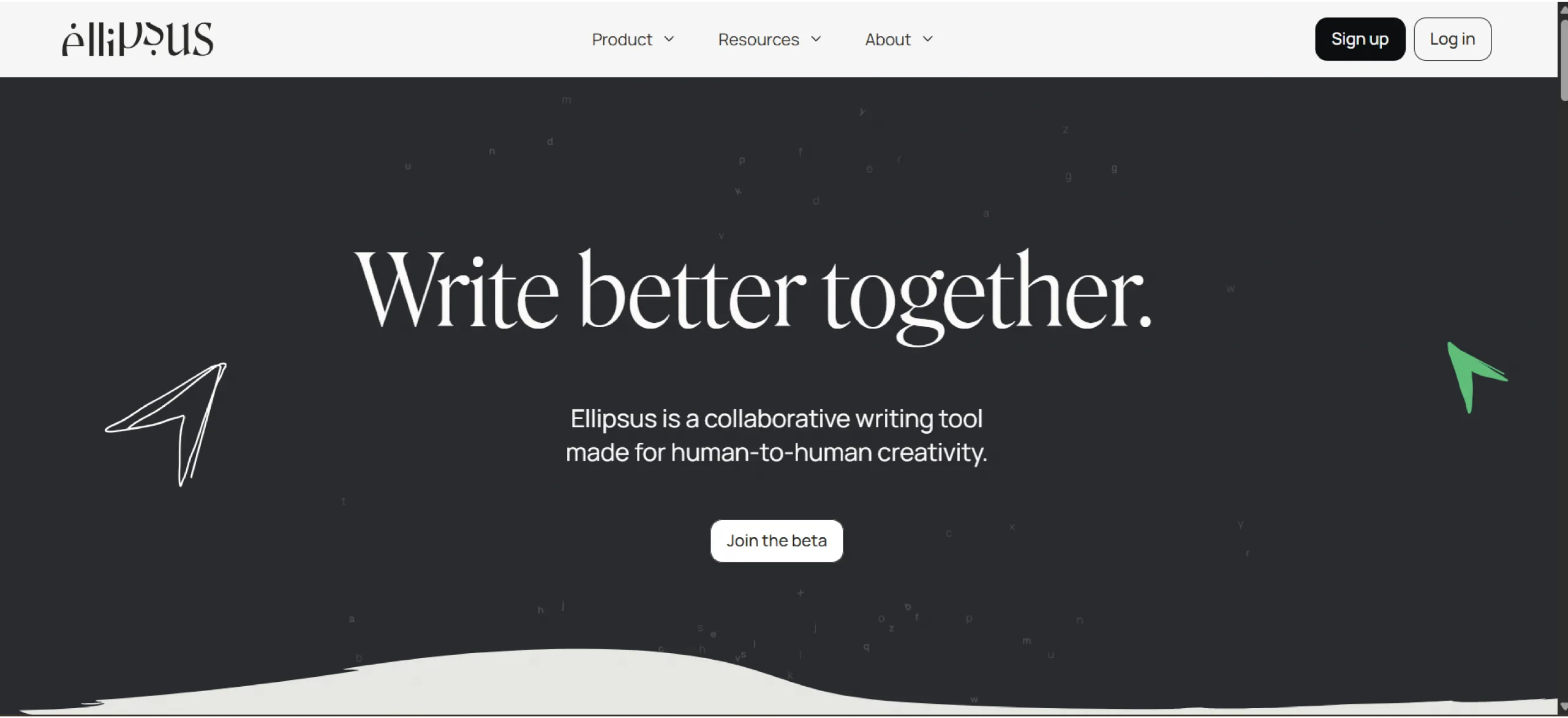 Ellipsus hero section with modern website interface and layout
