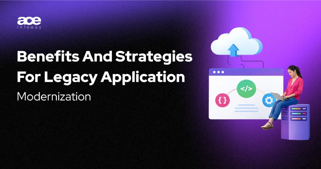 Benefits and strategies for legacy application modernization including cloud migration, system replatforming, and digital transformation roadmap