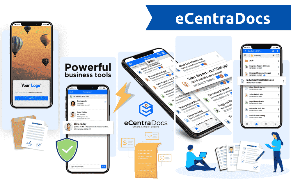 SaaS-Based Mobile App Development for eCentraDocs to Securely Manage, Share and Access Files on the Cloud.