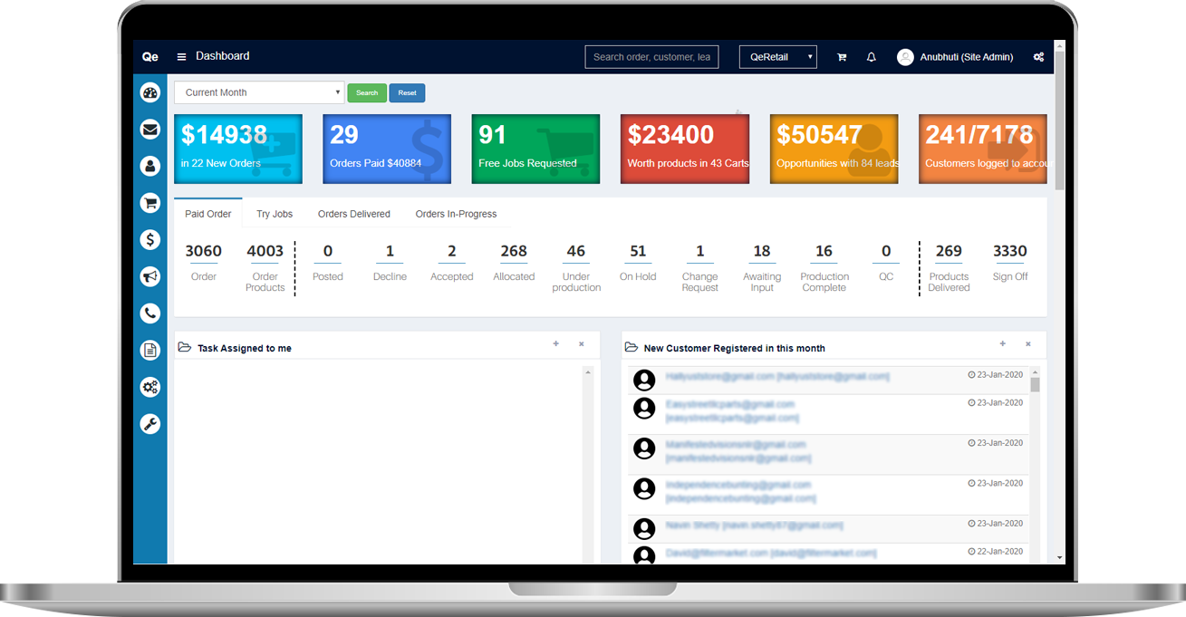 Sales CRM Dashboard